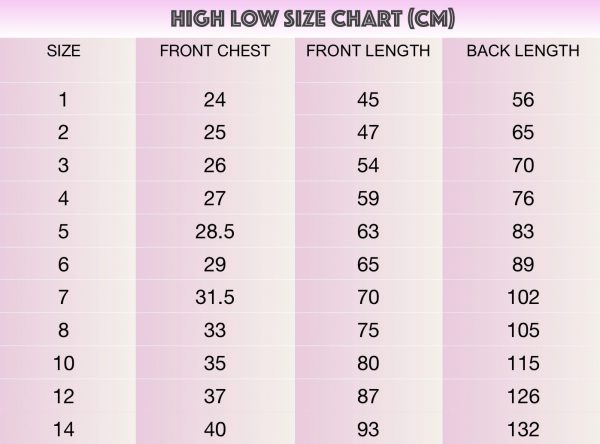 Size Chart High Low